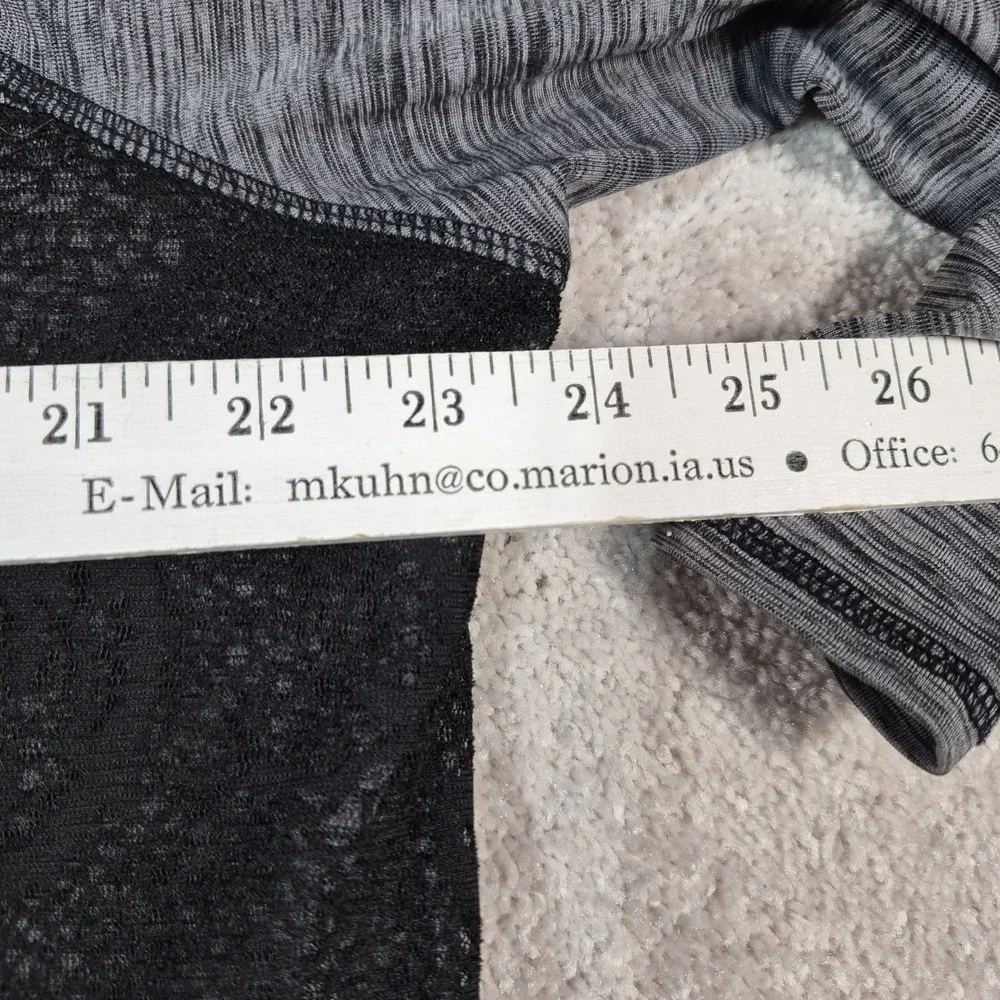 Maurices In Motion Womens 1x Heathered Gray &Black Lace Zip Up Athletic Jacket